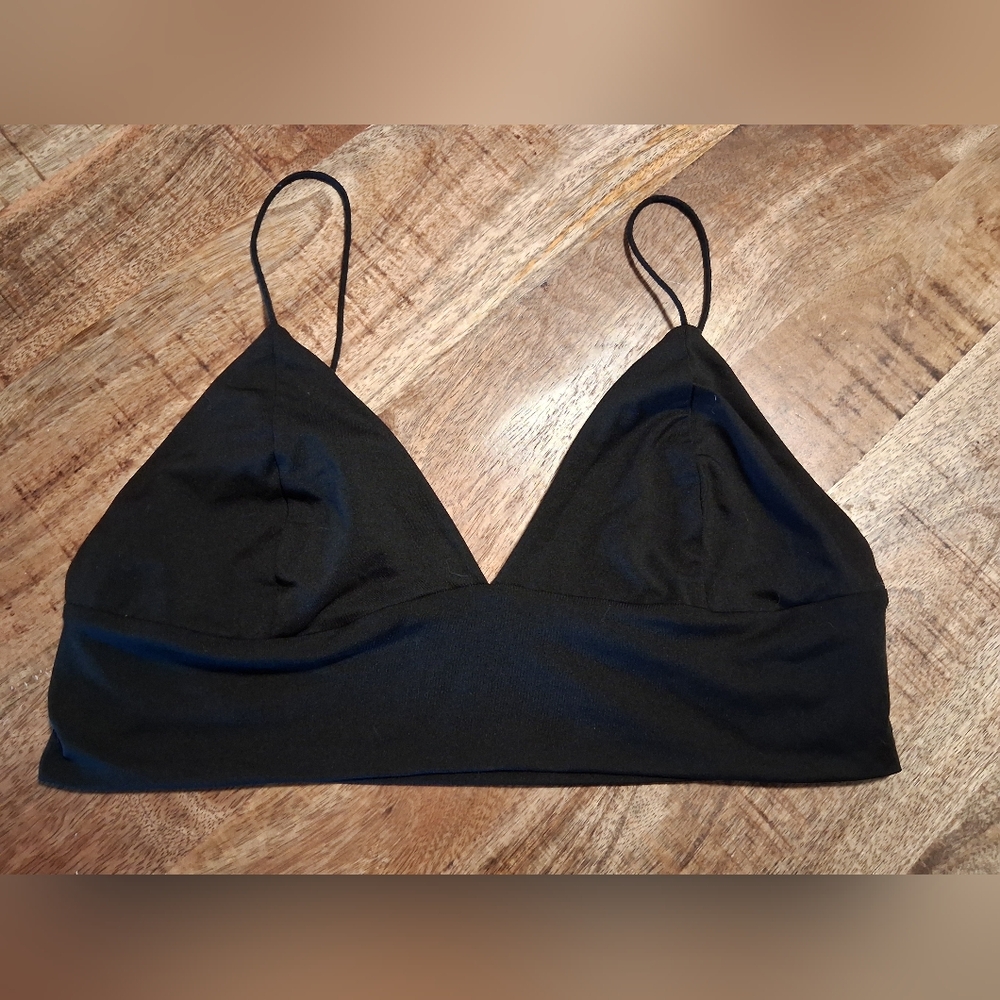 4/$20! Soft Black Triangle Crop Bralette